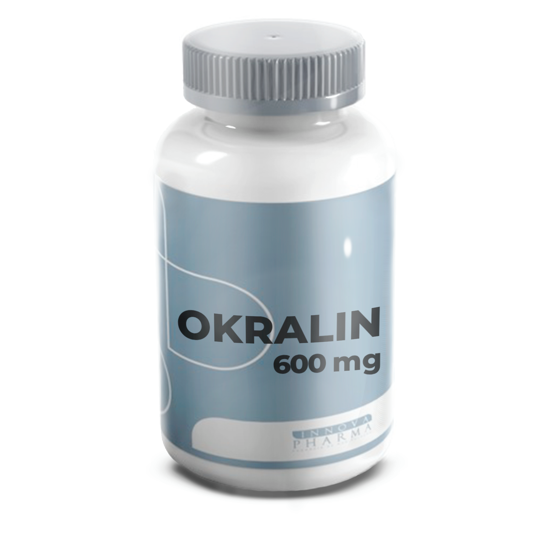 Pote de capsulas de Okralin 600 mg